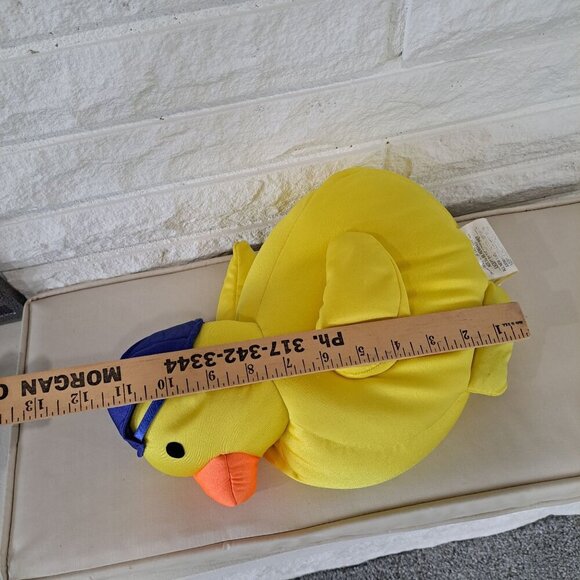 Yellow Moshi Plush Duck Toy With Blue Hat Beanbag Microbead Stuffed Animal - Picture 11 of 12